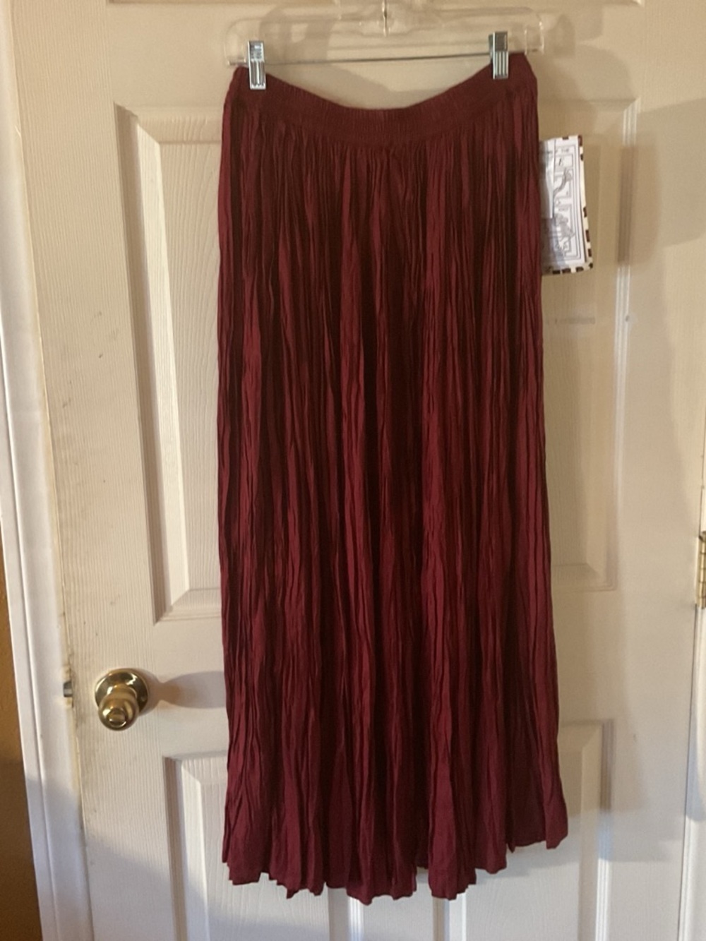 Tantrums Burgundy Crinkle Maxi Skirt size medium